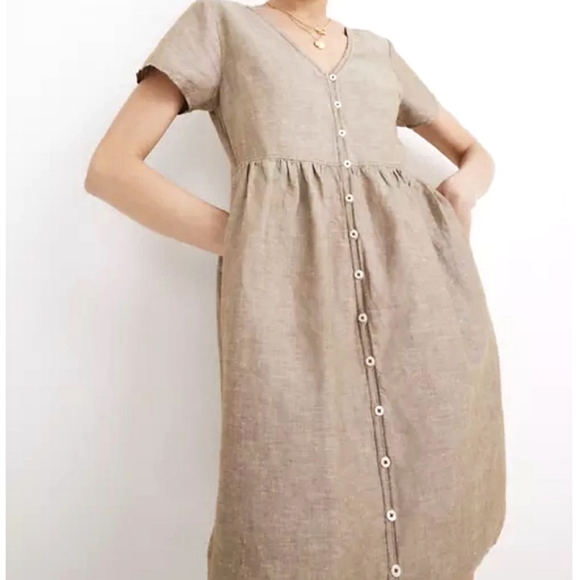 Madewell Alexandra Button-Front Mini Dress - Picture 1 of 5